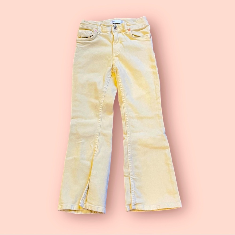 Zara yellow denim flares